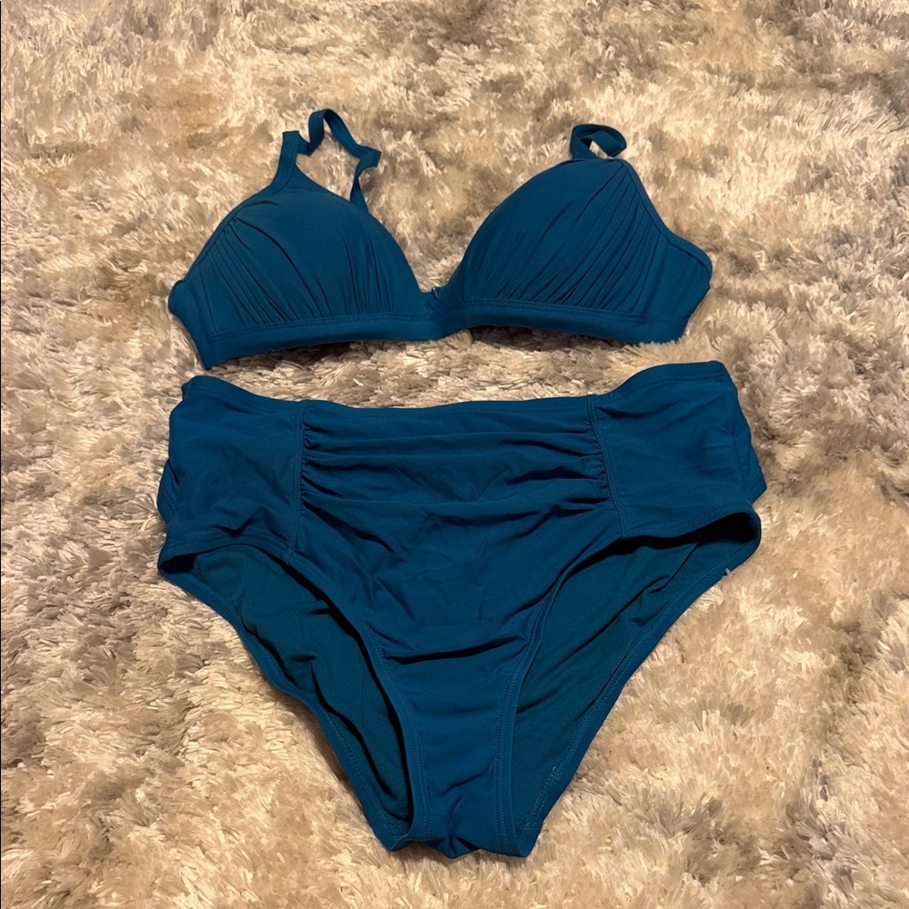 Time and Tru Teal Bikini Set